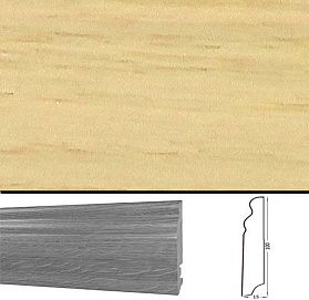 Плинтус шпонированный Tecnorivest Дуб беленый 100х15 фигурный, 1 м.п.